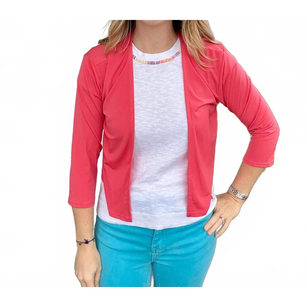 NEW FASHQUE bolero shrug jacket in coral